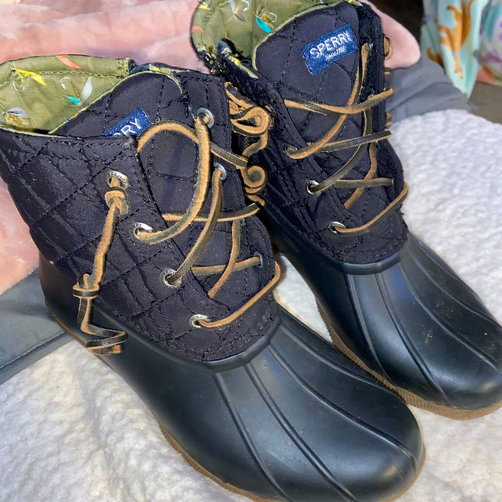 Black Sperry Boots
